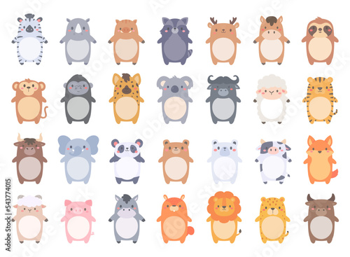 cute wild animal cartoon text frame for decorating schedule notebook