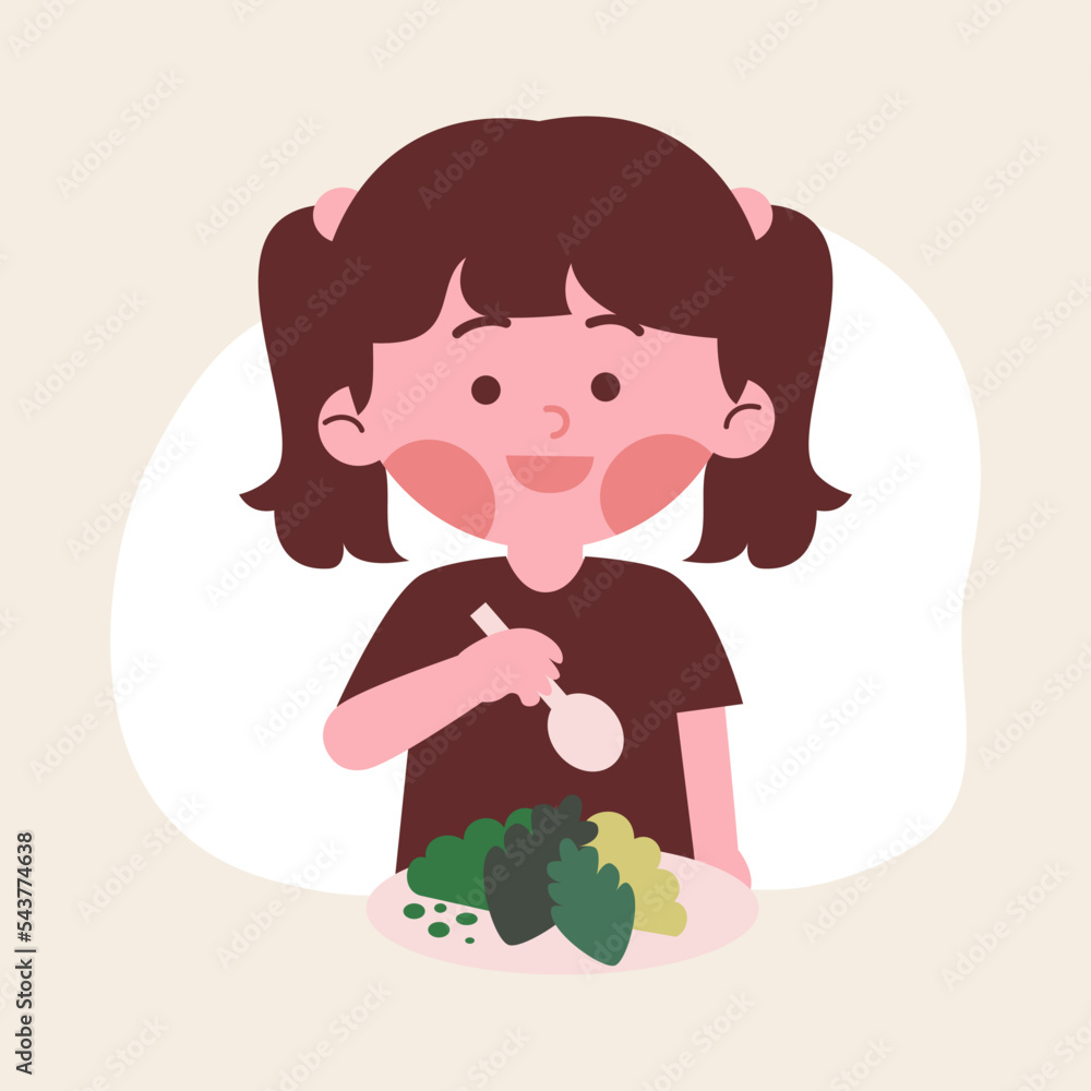 Girl eating healthy vegetables Girl eating healthy vegetables