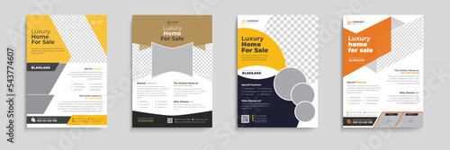 Real Estate Flyer Design bundle, A4 Flyer Design Bundle, property sale flyer design, flyer design Template, easily editable