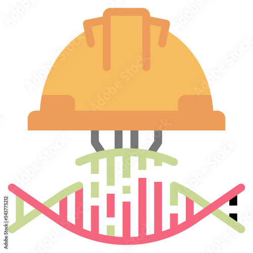 genetic engineering flat icon 