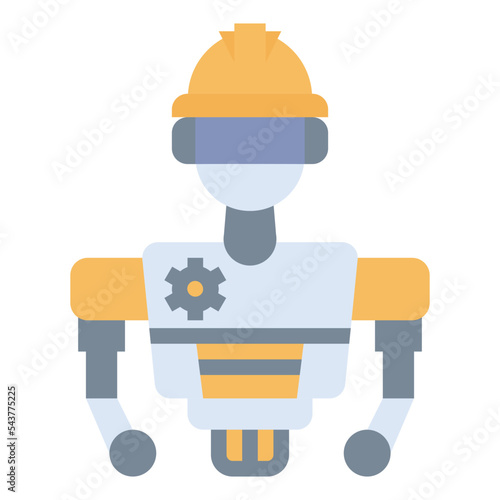 robotics engineering flat icon 