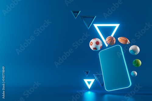 3d football object design. realistic rendering. abstract futuristic background. 3d illustration. motion geometry concept. sport competition graphic. tournament game bet content. soccer ball element. photo