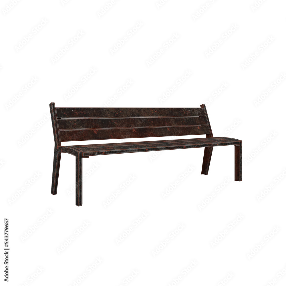 Street bench isolated