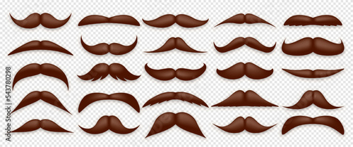 Foto Various brown mustache collection