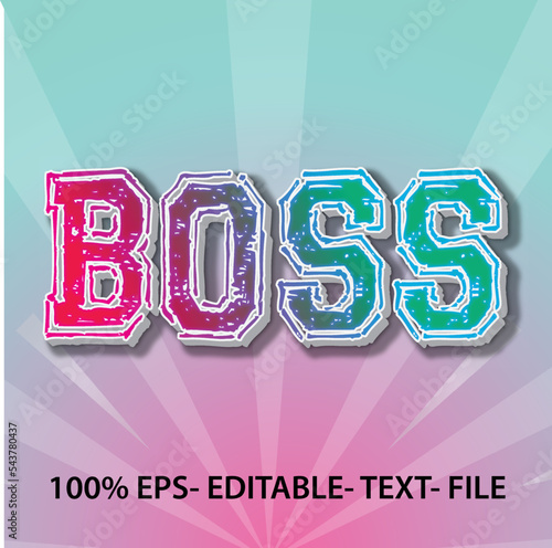 Boss editable text effect design template