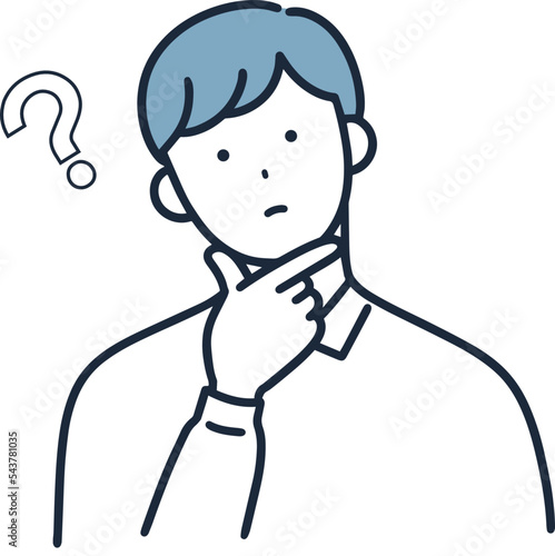 疑問　はてな　男性　イラスト