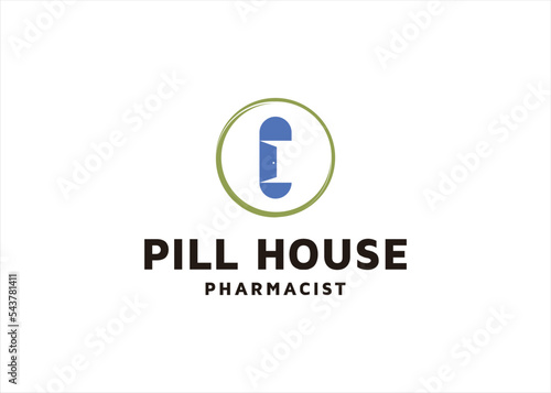 medical drug pill logo design pharmacy shop store