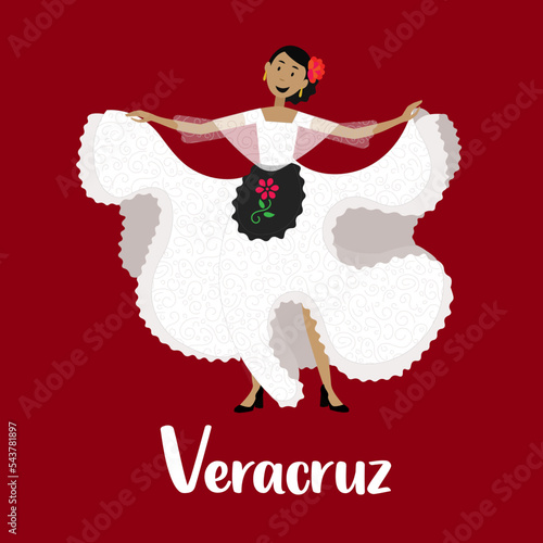 Traje típico de méxico de mujer del estado de Veracurz
