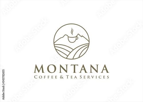 mountain cafe restaurant logo design coffee, tea, drink business