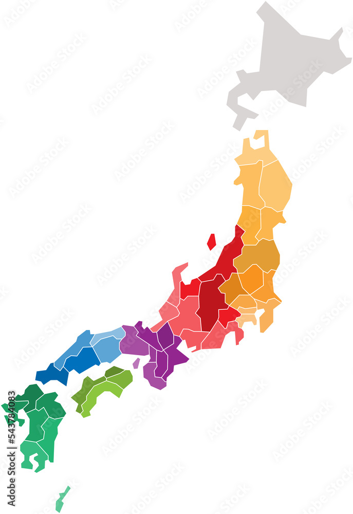 Japan political map divide by state Stock Illustration Adobe Stock