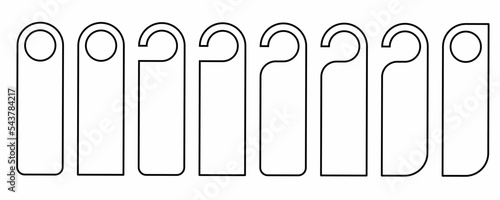outline door hanger mock up set with different style isolated on white background.Please do not disturb hotel design