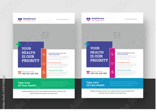 Medical Healthcare Flyer Template, Leaflets a4 Template, Flyer Design, Doctor Flyer Template 