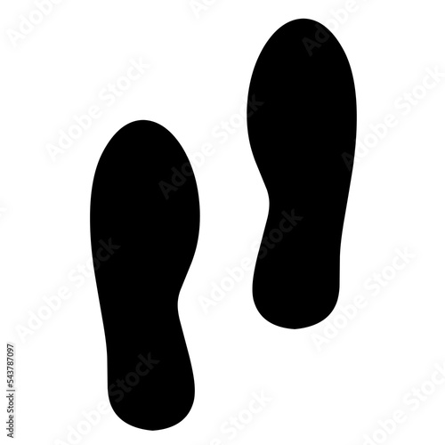 Black shoe sole logo icon on black background. Great for travel and climber logos. Vector illustration