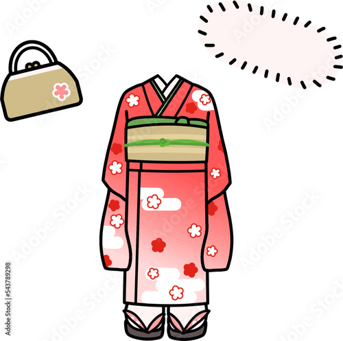 振袖　和装コーディネイトイラスト