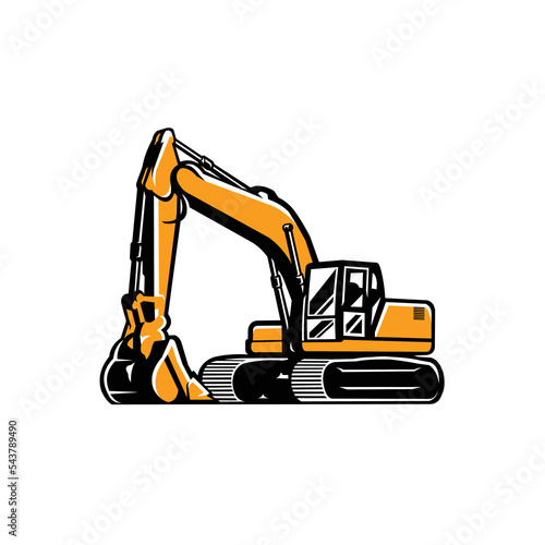 Premium Excavator Vector Art, Icon, Symbol, Graphic llustration Isolated