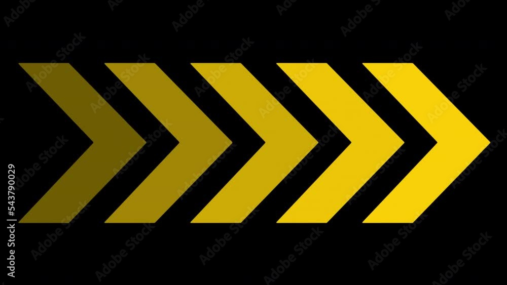 Animated arrow direction sign on transparent background with alpha ...