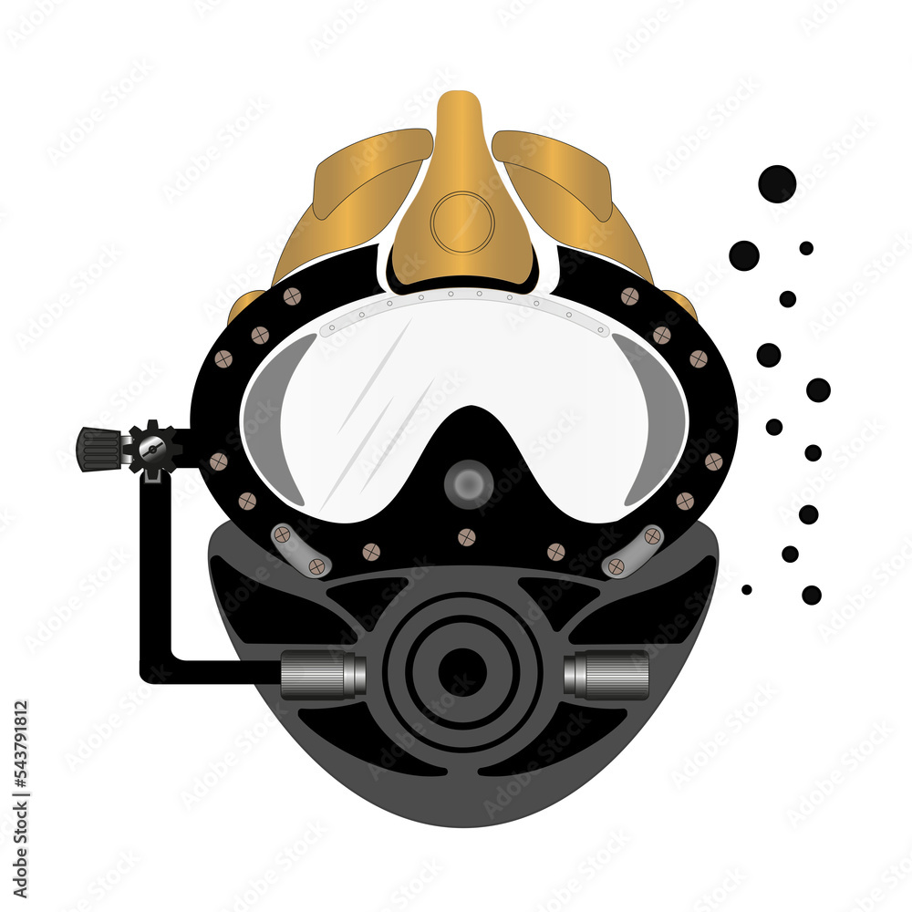 Diving helmet PNG Illustration with transparent background - Commercial