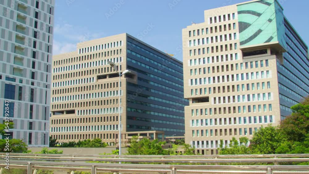 View of modern office glass building View of modern office glass building