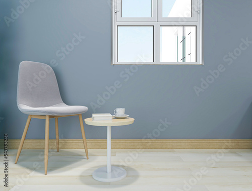 Simple living room design background  3D rendering