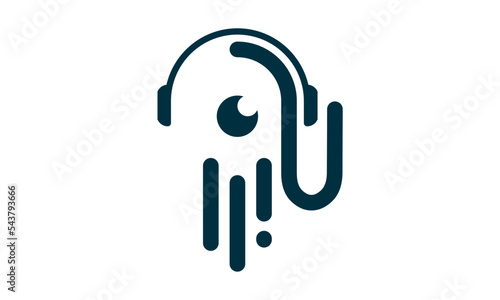 single color octopus robotic logo