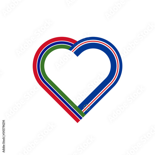 friendship concept. heart ribbon icon of gambia and cape verde flags. vector illustration isolated on white background
