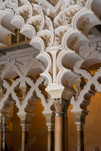 Incredible details in Moorish architecture Palace, a version of Islamic architecture photo