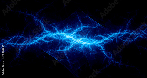 Cool blue abstract lightning, plasma and power element background