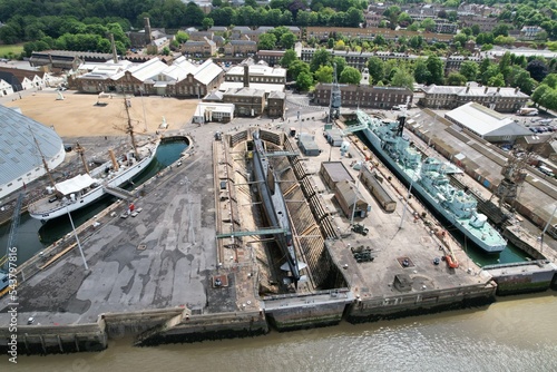 Photo Historic Dockyard Chatham drone aerial view