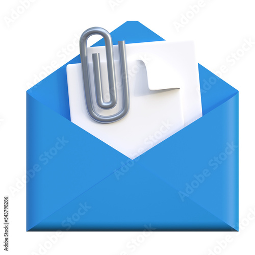 Quadro em tela email document attachment interface isolated 3d icon illustration