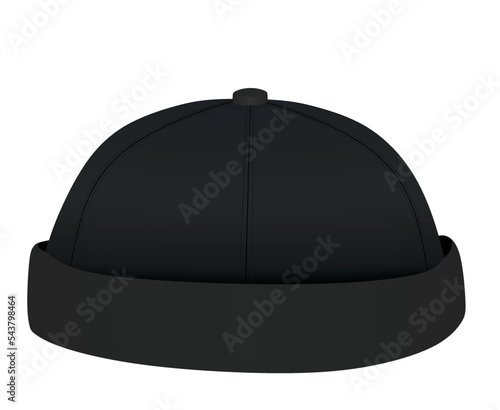 Black beanie hat. vector illustration