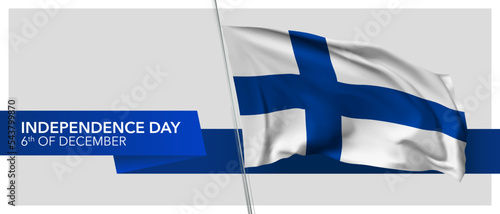 Finland independence day vector banner, greeting card.