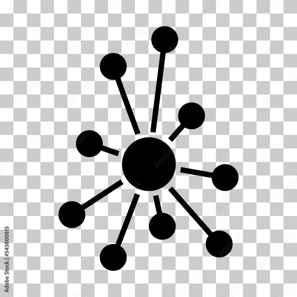 Hub flat network icon, connect structure vector symbol isolated background, technology system Hub flat network icon, connect structure vector symbol isolated background, technology system
