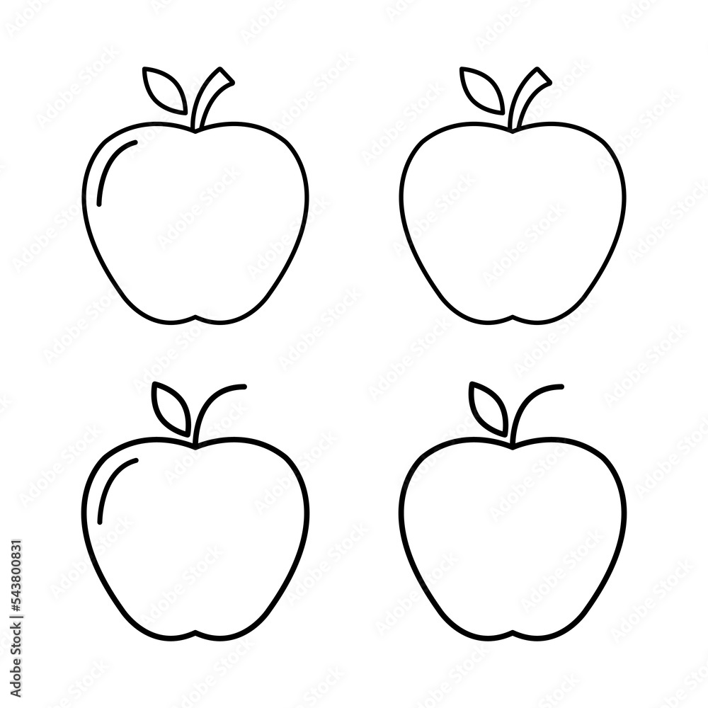 Set of Apple icon, healthy raw symbol, foot sweet fruit, vector illustration design, eco diet Set of Apple icon, healthy raw symbol, foot sweet fruit, vector illustration design, eco diet