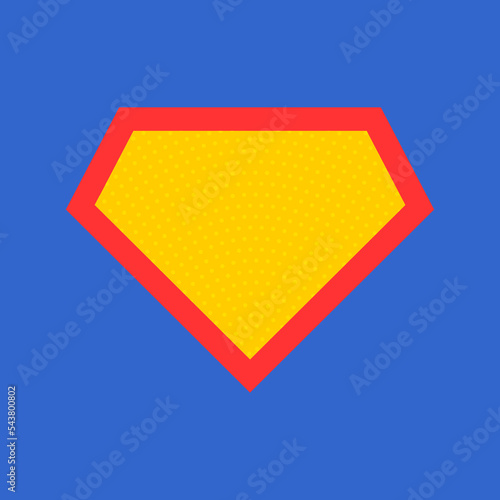 Shield graphic hero icon, isolated comic shape concept symbol, vector illustration