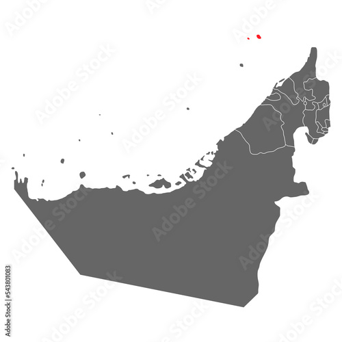 United arab emirates map claimed Ras Al Khaimah, graphic background vector illustration