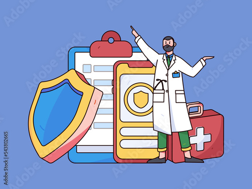 Doctor epidemic prevention and anti epidemic flat vector concept operation illustration
