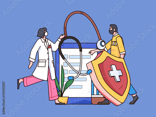 Doctor epidemic prevention and anti epidemic flat vector concept operation illustration
