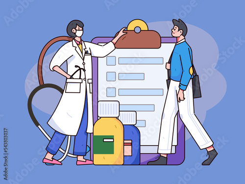 Doctor epidemic prevention and anti epidemic flat vector concept operation illustration

