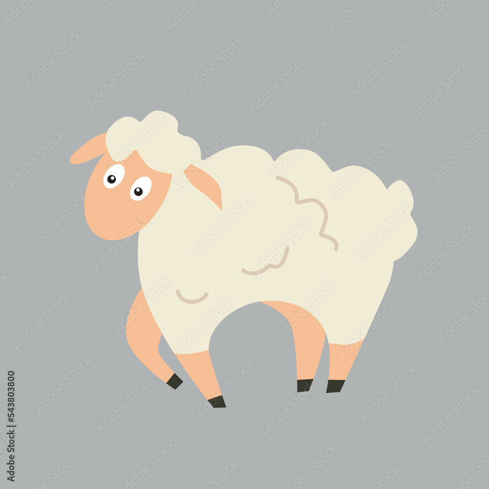 Obraz premium Cute lamb. Vector cartoon illustration.