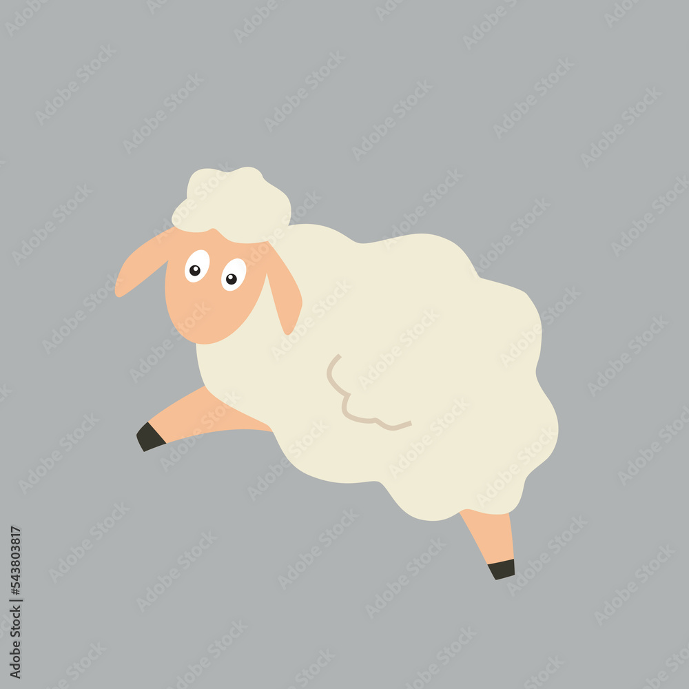 Obraz premium Cute lamb. Vector cartoon illustration