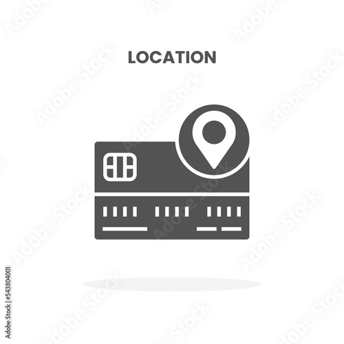 Credit Card Location glyph icon. Can used for web, app, digital product, presentation, UI and many more.