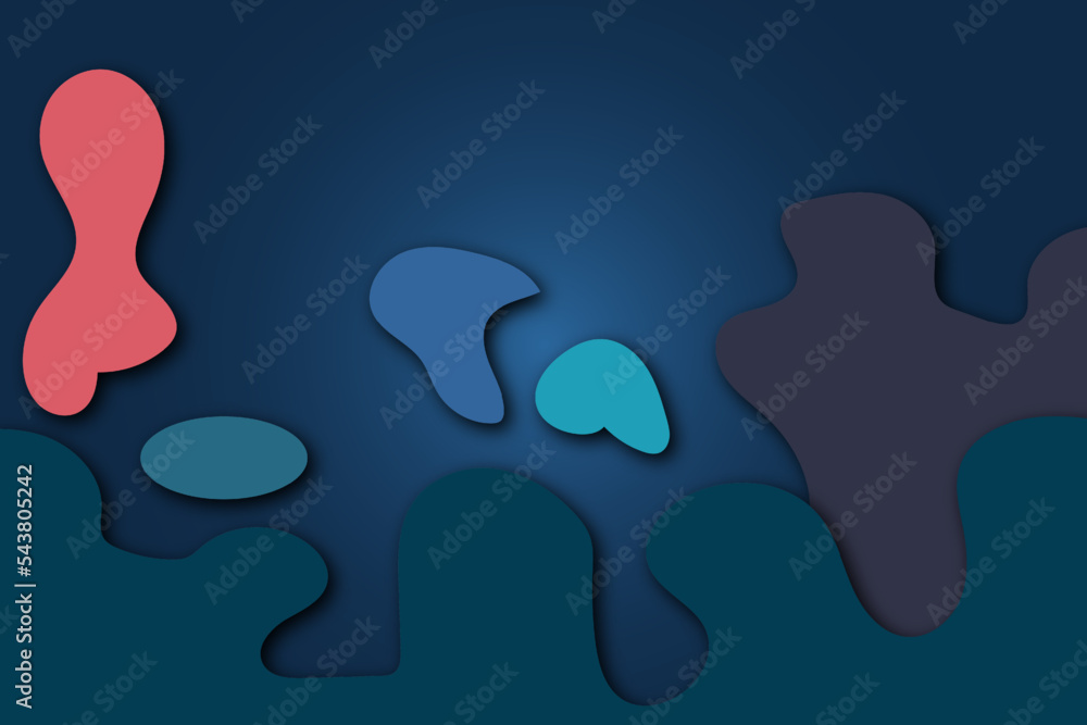 Multicolor Abstract gradient wave background, papercut style Multicolor Abstract gradient wave background, papercut style