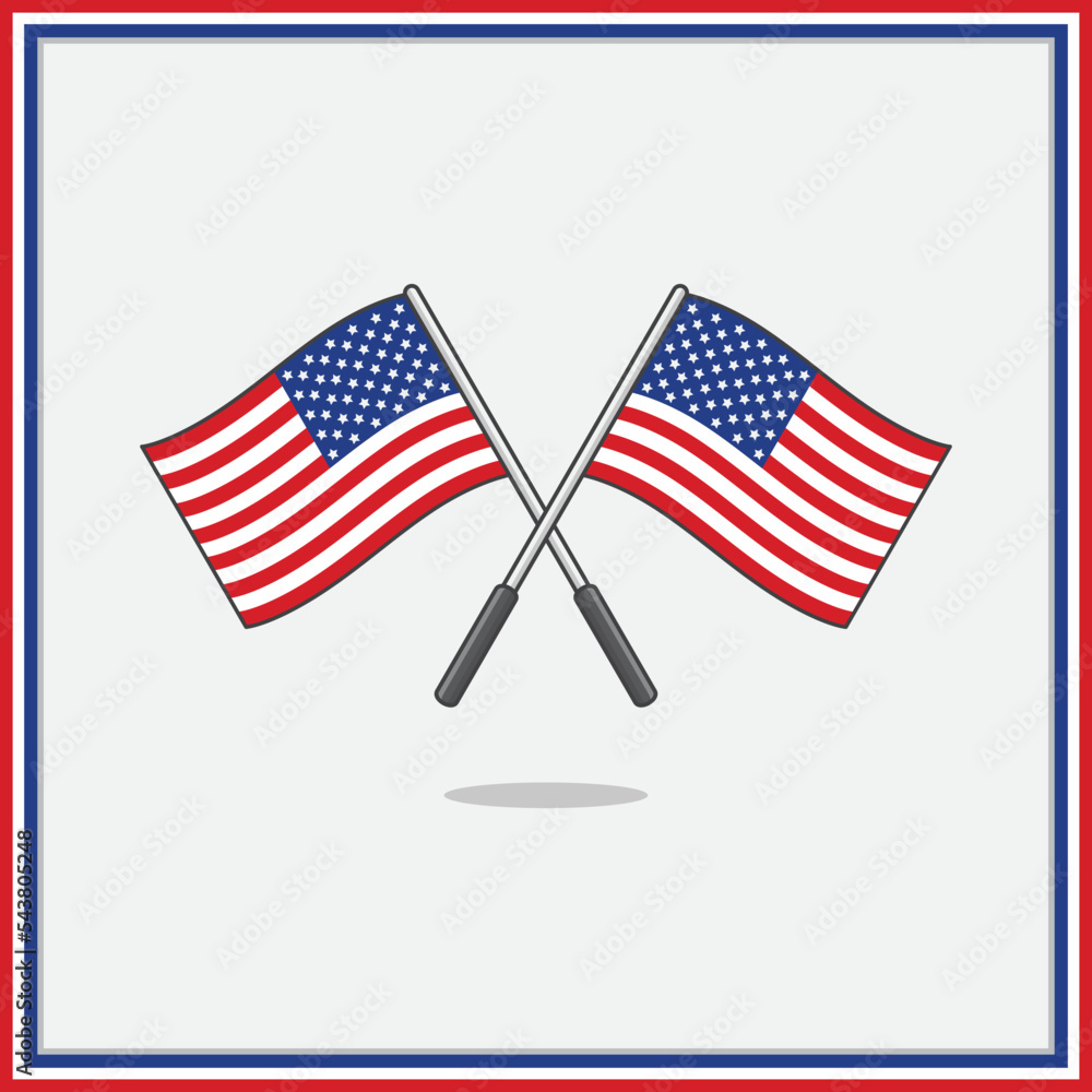 Flag of United States Cartoon Vector Illustration. United States Flag ...