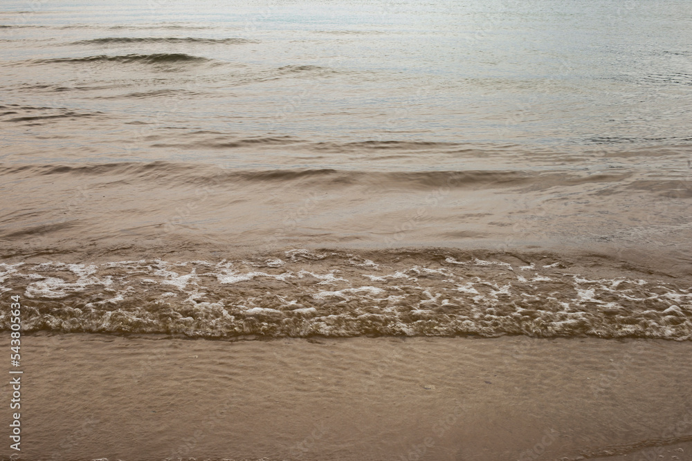 Soft wave of sea on sandy beach. Soft wave of sea on sandy beach.