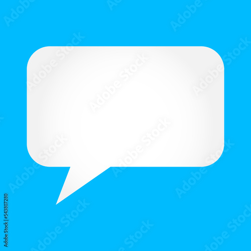 Speak icon with green background. Speak, talk and comment symbol. Vector Illustration.