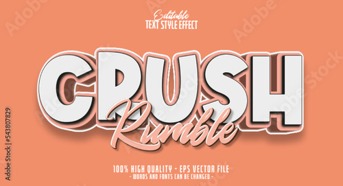 3d modern crush rumble editable text effect template