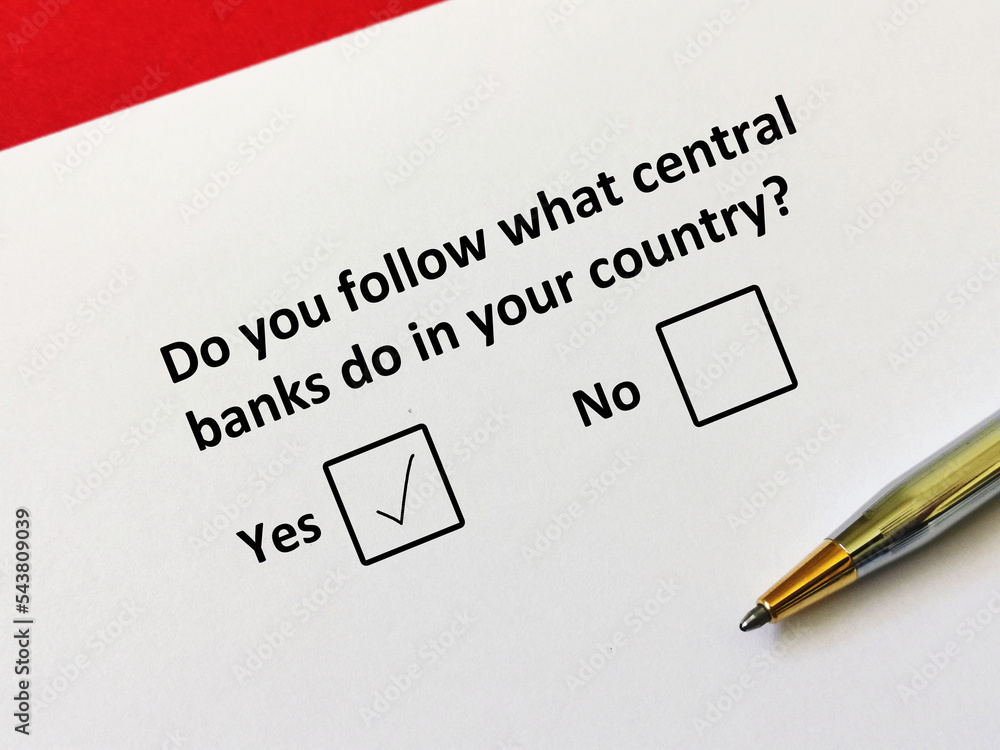 One person is answering question about inflation. He follows what central banks do in his country. One person is answering question about inflation. He follows what central banks do in his country.