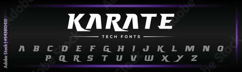 KARATE minimal creative Tech Letter typography Concept and Luxury vector font typeface Logo Design.