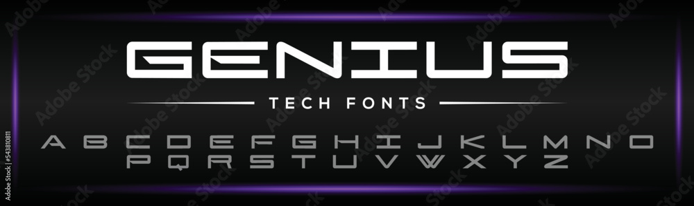 Tech 3 Typography GENIUS minimal creative Tech Letter typography Concept and Luxury ...