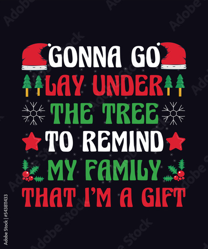 merry christmas text typography and t shirt design